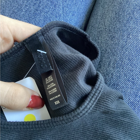 Skims black cotton ribbed tank - Picture 3 of 3